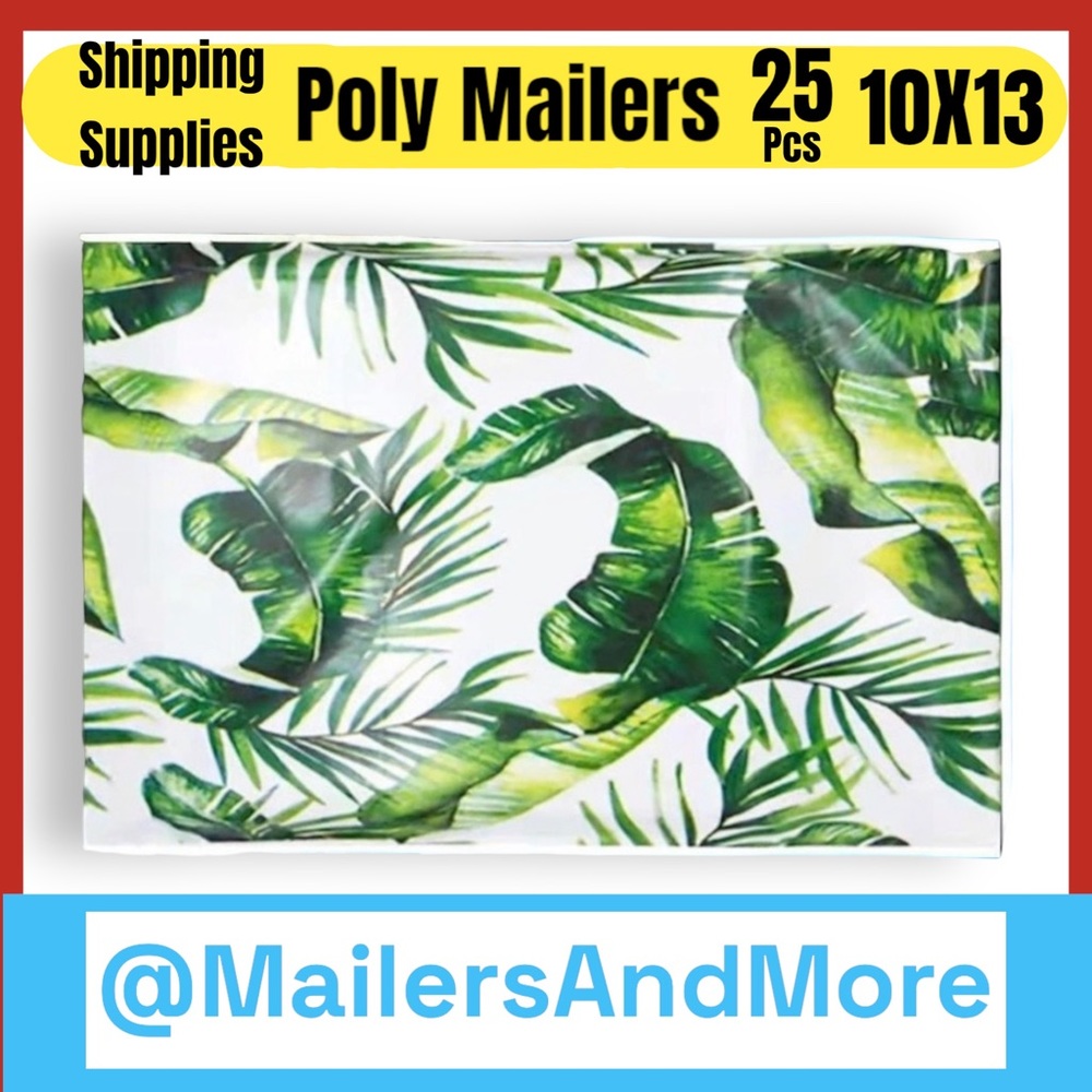 25 10X13 Poly Mailers Leaves and Ferns Shipping Envelopes Bags PRICE IS FIRM - Picture 2 of 5